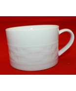 Crate and Barrel Basketweave Embossed White Coffee Tea Cup Made in Japan... - £22.50 GBP