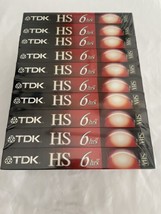 10 TDK Premium Quality HS 6 Hours T-120 HS Blank VHS VCR Tapes Brand New Sealed  - £36.57 GBP