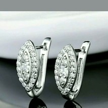 1.80Ct Simulé Diamant Huggie Boucles D&#39;Oreilles Créoles 14k Plaqué or Blanc - £76.97 GBP