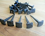 15 NAILS CLAVOS HAND FORGED COAT HOOKS 1&quot; BLACK 3&quot; LONG TACK CRAFT ANGLE... - £20.32 GBP