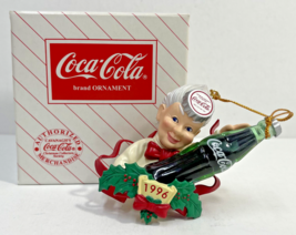 1996 Cavanagh's Coca-Cola Christmas Collector's Society Ornament Elf Coke Bottle - $14.99