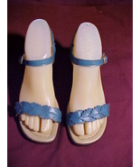Galleon Sandal Heels;Open Toe;Sling Back;Turquoise; 3&quot; Wedge Heel;Sz 6.5... - £7.85 GBP