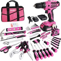 Valuemax Home Tool Kit With Drill, 238-Pieces Pink Tool Set With 20V Cordless - $129.97