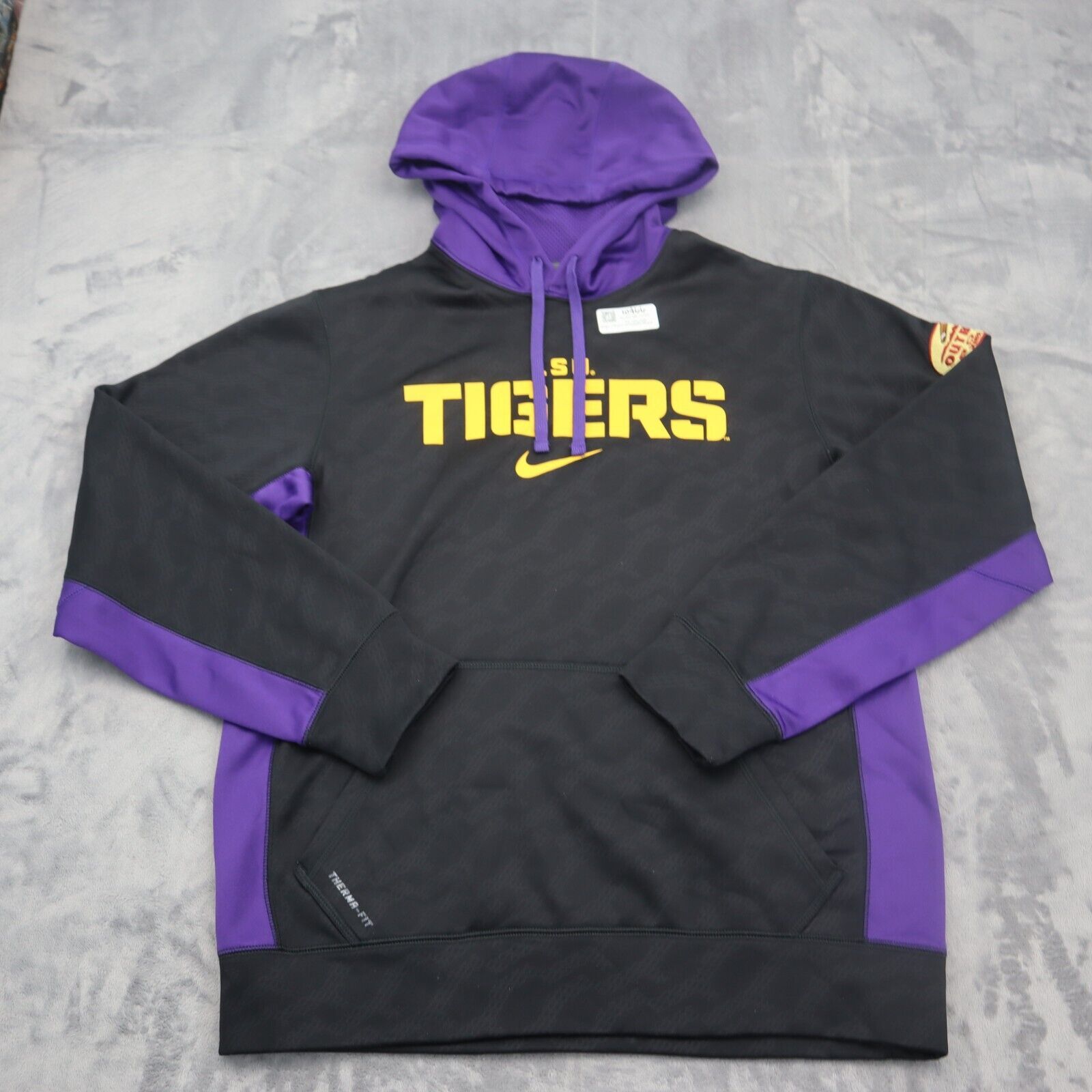 Primary image for Nike Sweater Mens Small Black Casual Lightweight Hoodie Sweatshirt LSU Tigers