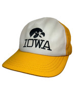 Vintage Iowa Hawkeyes Hat Cap Yellow Mesh Back Snap Back University Truc... - £38.78 GBP