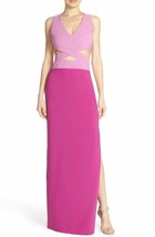 Maria Bianca Nero Cutout Color Block Gown SZ 4 Pink - £95.83 GBP