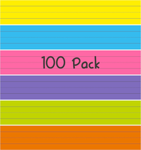 100 Pack Sentence Strips, Ruled Rainbow Sentence Strip Lined Paper for Handwriti - £10.93 GBP