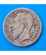 Antique 1886 Belgian Silver Coin 50 Cs, XF40, Leopold II, L&#39;Union Fait l... - $276.00