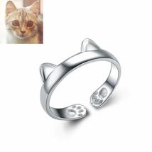 Cute Jewelry Animal Wedding Cat Ear Claws Design Adjustable 925 Sterling Silver  - £7.33 GBP