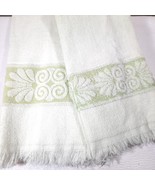 Cannon Monticello Green Bath Towel Set 2 light lime fringe sculpted bath... - $14.00