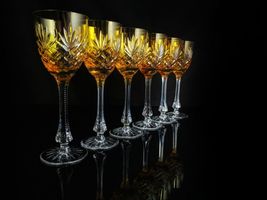 Faberge  Odessa Yellow Gold  Crystal Colored Glasses 8 3/8" Tall NIB image 6