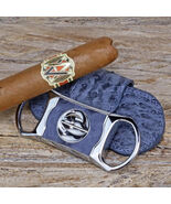 Brizard American Blue Jeans Ostrich V Cutter &amp; Case Made in USA  NIB - $3,182.22 MXN