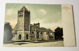 1910&#39;s Second Prebyterian Church, Peoria Ill Post Card Divided Back Litho Chrome - £7.11 GBP