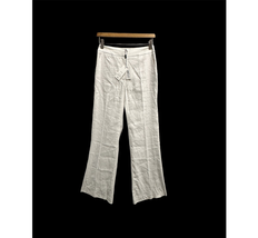 MILLY White Linen Rayon spandex blend wide leg Pant Women 0 - £206.37 GBP
