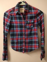 Abercrombie Kids Girl Long Sleeve Button Down Plaid Flannel Shirt Size S - £6.65 GBP