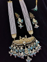 Joharibazar Rajasthani Heavy Kundan Jadau long  Rani Haar Jewelry Set J C - £84.28 GBP