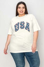 Simply Love Full Size USA Letter Graphic Short Sleeve T-Shirt - £21.31 GBP