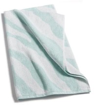 Whim by Martha Stewart Collection Zebra-Print 30&quot; X 54&quot; Bath Towel-Aqua ... - £14.91 GBP