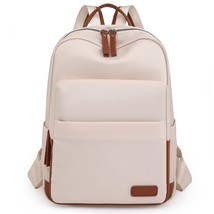 PU Leather Quilted Fashion Backpack Nylon  Bag Color Clash Schoolbag Handbag Lar - £53.04 GBP