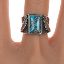 sz8 Vintage Navajo sterling and turquoise ring - £115.67 GBP