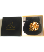 Signed Ciro Gold-tone Ribbon Brooch 1.5" Diameter - $23.27