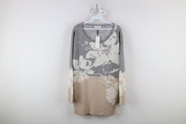 Deadstock Vtg Y2K Calvin Klein Mens XL Abstract Flower Knit Color Block Sweater - $79.15