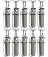 TEN Silver Cremation Urn Necklaces w/Silver Puffed Hearts, Memorial Jewe... - $65.00