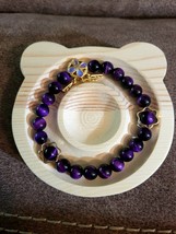Purple Tiger&#39;s Eye stretch bracelet. - $228.45 MXN