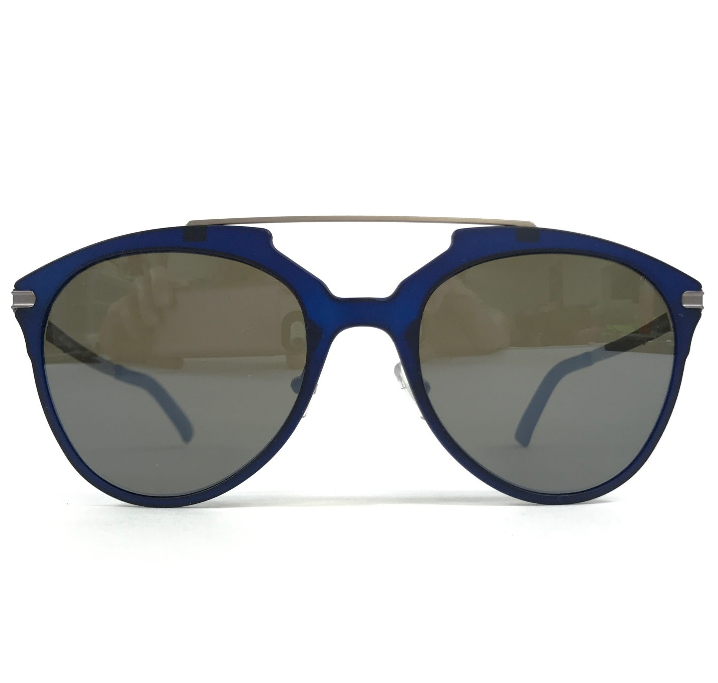 Canali Sonnenbrille CO213 C03 Marineblau Grau Rund Rahmen Mit Dunkelgrau... - $93.27