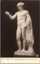 Vtg Postcard Mercury Orator Statue  in the Baths Museum, Rome, Italy - £5.31 GBP