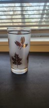 1 Frosted Libbey Gold Leaf Drinking Tall 5 1/2&quot; Glass MCM Replacement - $7.59