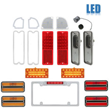 69-70 Chevy &amp; GMC Truck LED Red Tail Side Marker Park License Light Lenses Set - £327.59 GBP