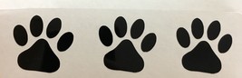 Black Vinyl Decal 3 Paw Prints 1.25 x 1.25 inches each - £11.48 GBP