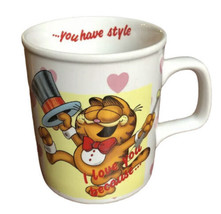 1978 Garfield Cat Coffee Mug Cup I Love You Have Style Valentines Day Gift - £11.86 GBP