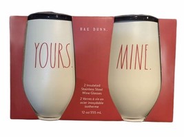 Rae Dunn Wedding Valentines Insulated Stainless Steel Wine Glasses YOURS... - $15.84