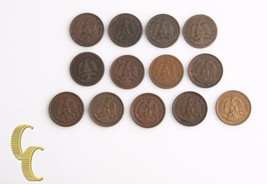 1911-1935 Mexican Un Centavo Lot (Fine-UNC, 13 coins) Mexico City Mo 1c KM-415 - £166.13 GBP