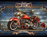 23.5&quot; X 44&quot; Panel Motorcycle Bikers American Flag Cotton Fabric D679.72 - $10.41