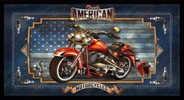 23.5&quot; X 44&quot; Panel Motorcycle Bikers American Flag Cotton Fabric D679.72 - £8.22 GBP