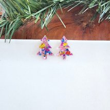 Festive Sparkle Tree Studs - Blush Pink Delight - £21.21 GBP