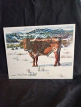 Texas Longhorn George Boutwell Signed Numbered Print Winter Snow 8828/10000 8x10 - £19.17 GBP