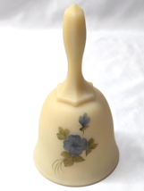 Vintage FENTON 6&quot; Cameo Satin Bell BLUE DOGWOOD - Hand Painted By Laura ... - $18.46