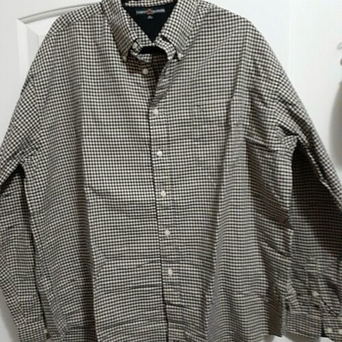 Tommy Hilfiger Long Sleeve Mens Button down Shirt Size XL Black &amp; Beige ... - $15.83