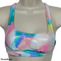 NWT Xhilaration Womens Bralette Bikini Swim Top Size XS Metallic Tie Dye Padded - £15.82 GBP