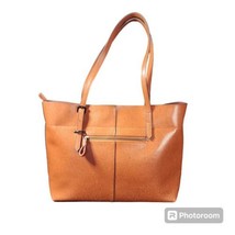 Kattee Caramel Brown Waxed Leather Shoulder Purse Bag Tote Box Bottom Post Feet - £28.33 GBP