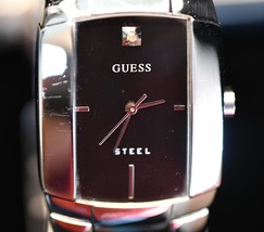 Guess G95216G Men&#39;s Watch Diamond Marker Black Dial - $913.87 MXN