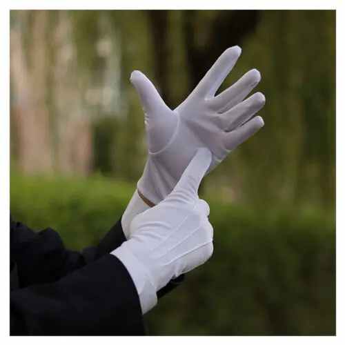 Men&#39;s New Solid White Tuxedo Gloves Party Festive Wedding Ceremony Formal Unifor - £19.30 GBP