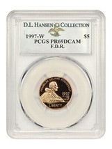 1997-W Franklin D. Roosevelt $5 PCGS Proof 69 DCAM ex: D.L. Hansen - £585.45 GBP