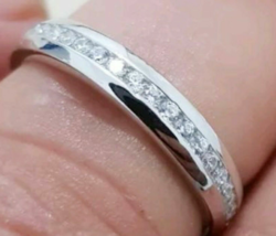 Anillo De Boda De Eternidad Completa De Moissanita De Plata 925 Amor - $117.06