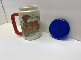 Disney World Coke 1998 Happy Holidays Lady Tramp Jock Trusty Pups Refillable Mug - $19.79