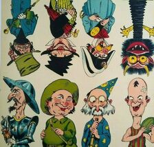 Game Cube Artwork Vintage Print Original France 8 Different Wizard Creat... - $51.02